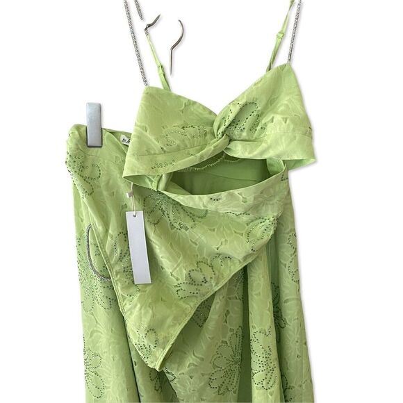 For Love And Lemons Anna 2 Piece Bodysuit Skirt Maxi Dress Neon $348 NWT Sz M - Picture 12 of 14